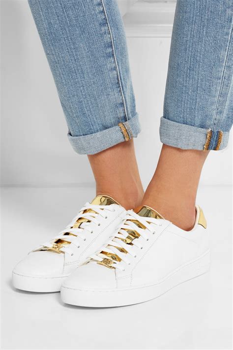 michael kors whitney leather sneakers pale pink|Michael Kors white leather sneakers.